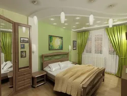 Bedroom design white green