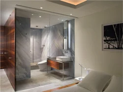 Glass in the bathroom interior photo