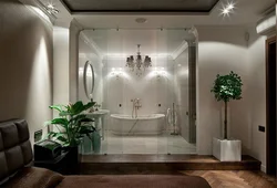 Glass in the bathroom interior photo
