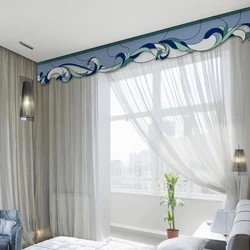 Lambrequins in the bedroom interior