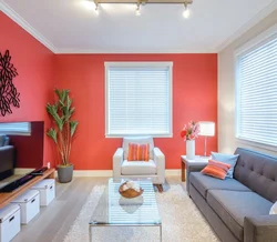 Interior with painted walls in an apartment photo