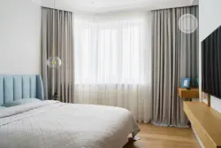 Beautiful curtains for the bedroom in modern style photo