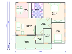 One-story house with three bedrooms and a terrace photo