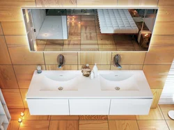 Bathroom interior with two sinks