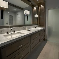Bathroom interior with two sinks
