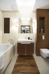 Bathroom interior brown floor