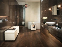 Bathroom interior brown floor