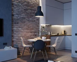Loft design in the kitchen in Khrushchev