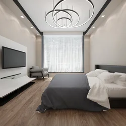 Photo of a matte stretch ceiling in the bedroom