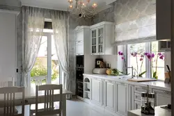 Kitchen design 4 by 3 with one window and door