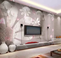 Fashionable wallpaper for living room interior design photo