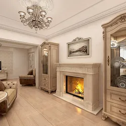 Living rooms with fireplace in classic style design photo