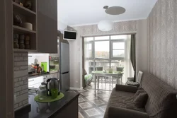 Kitchen living room with balcony and window design