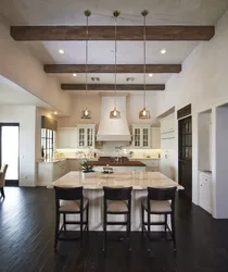 Photo of kitchen ceilings with wood