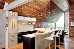 Photo of kitchen ceilings with wood