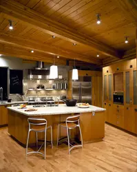 Photo of kitchen ceilings with wood