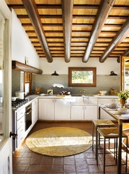 Photo of kitchen ceilings with wood