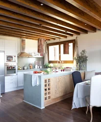 Photo of kitchen ceilings with wood