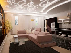 Ceiling design in apartment suspended ceiling