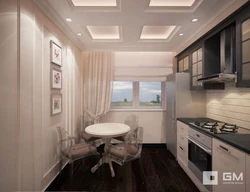 Three-room kitchen design in panel
