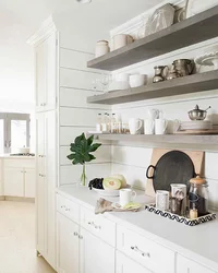 Open shelves in kitchen interior design