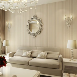 Wallpaper design options in the living room photo