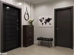 Hallway Design With Dark Doors Photo