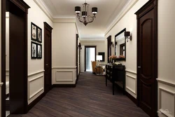 Hallway design with dark doors photo
