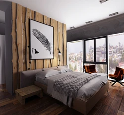 Bedroom design with wood elements