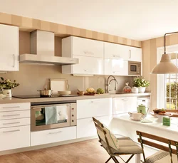 Beige kitchen facades photo