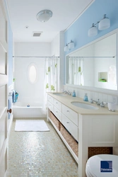 Narrow long bathtub with toilet design
