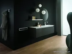 Дизайн ванной черные стены