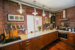 Kitchen interior in brick style