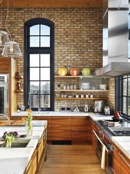 Kitchen interior in brick style