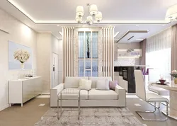 Kitchen living room design in modern style 2023