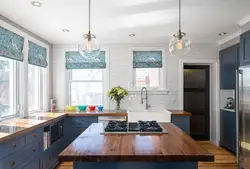 Large kitchen with two windows photo