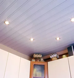 Kitchen ceiling design from photo panels