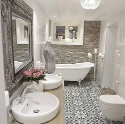 Bathroom design photo tiles in light colors