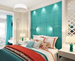 Accent wallpaper in the bedroom photo