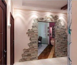 Decoration of apartments with stone photo