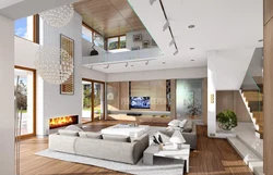 Interior of a living room at home with second light
