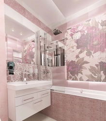 Flowers tile design bath photo