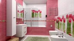 Flowers Tile Design Bath Photo