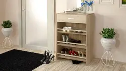 Shoe rack in the hallway photo with shelves