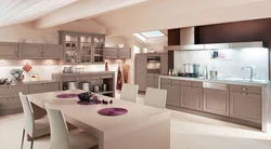 What colors goes with cappuccino in the kitchen interior