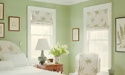 What color goes with pistachio in the bedroom interior