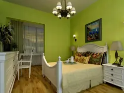 What color goes with pistachio in the bedroom interior