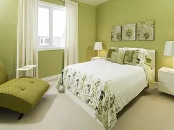 What color goes with pistachio in the bedroom interior