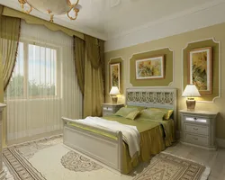 What color goes with pistachio in the bedroom interior