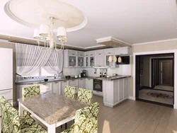 Interior of kitchen and living room together in a house